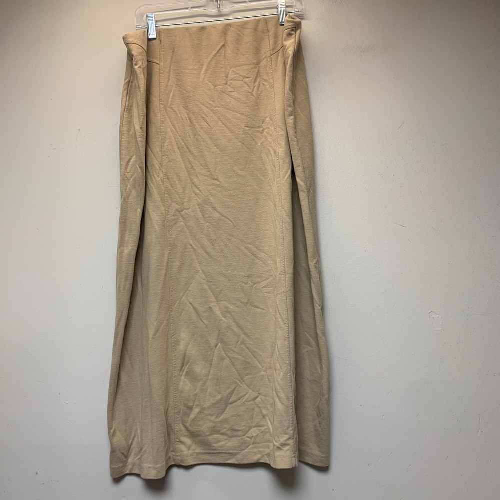 Coldwater Creek Maxi Skirt Womens 2X Tan Excellent Stretch Knit Straight Long